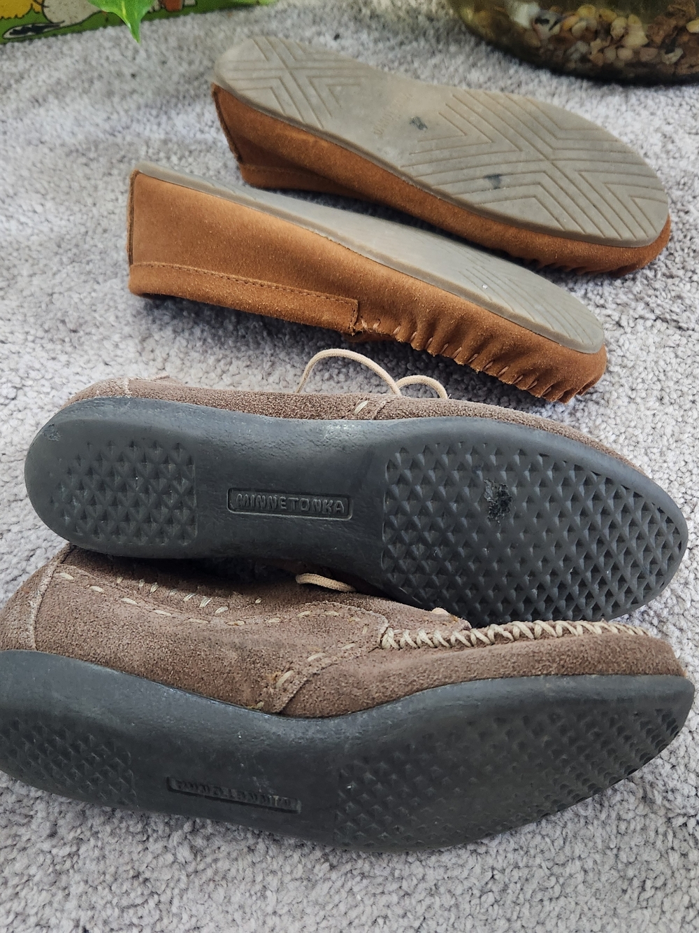 Minnetonka Brown Suede Moccasin Shoes and Slippers